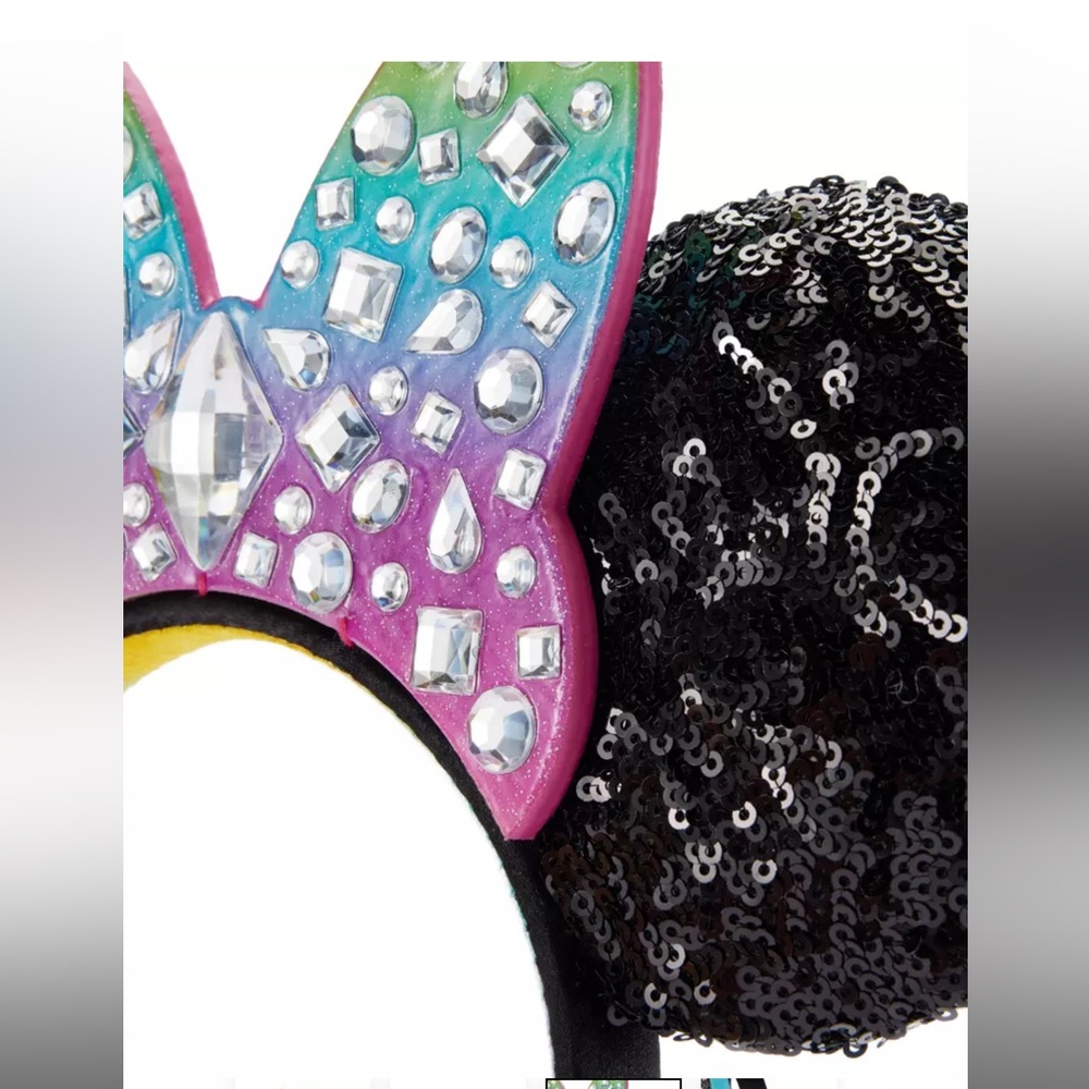 Disney Black Sequin Ears with Rainbow Bow - Picture 5 of 6
